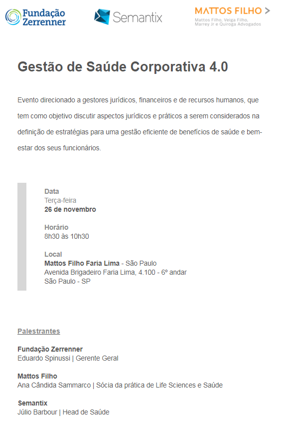 Cafe da manhã MF Gestão Corporativa de Saúde