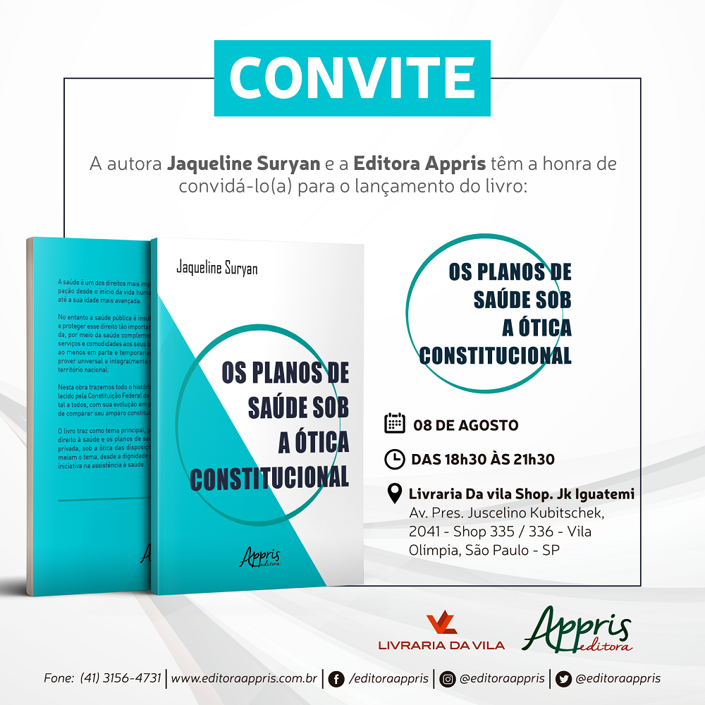 Convite - Lançamento Livro - Planos de Saúde - Jaqueline