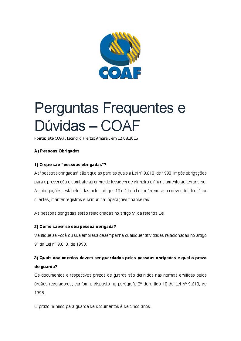capa coaf perguntas respostas 2015 capa