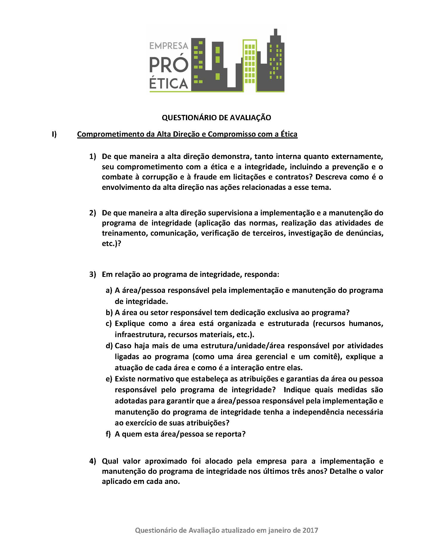 proetica questionario de avaliacao